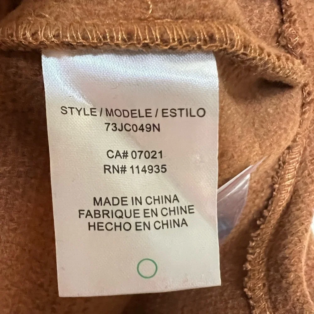 RDI Cognac Brown Textured Knit Shirt Jacket - Size Large, NWT